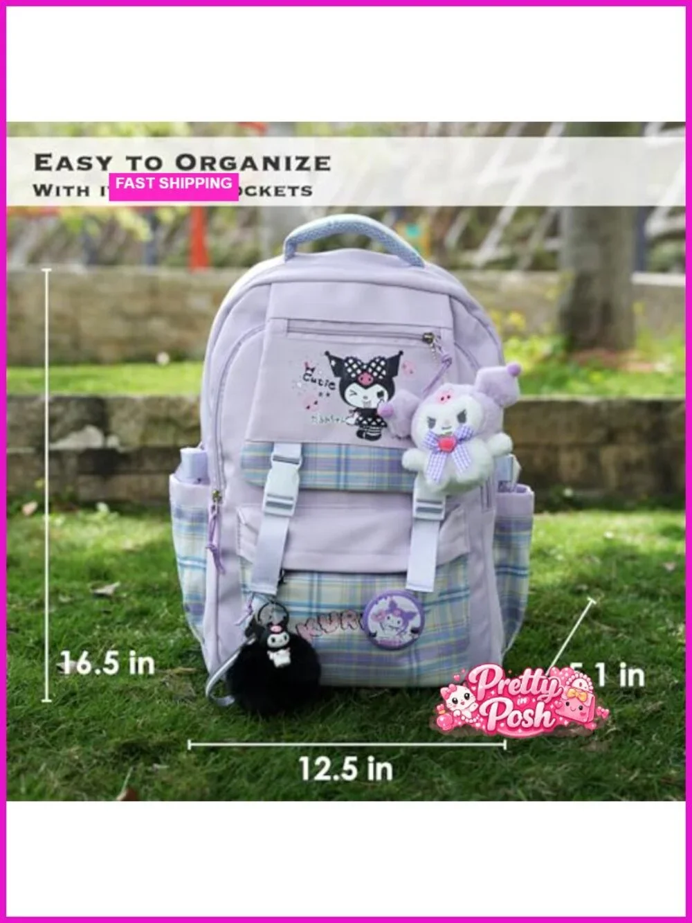 Kawaii Backpack for School - Cute Mochila with Multiple Compartments,